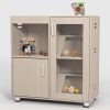 Guinea Pig Cages,4-Tier Hamster Cage Wood with Storage Cabinet, House for Rat Chinchilla, Openable Top, Acrylic Windows