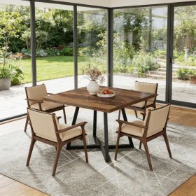 Square Dining Table, Wood Kitchen Table for 4