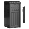 31 Gallon Large Outdoor Trash Bin, Waterproof Resin Garbage Can with Lid & Drip Tray, Waste Container,for Porch, Backyard