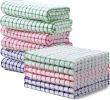 Kitchen Towels and Dishcloths Set, 16 x 25 and 12 x 12 Inches, Set of 12 Cotton Terry Kitchen Dish Towels, Super Soft and Absorbent Dish Cloths