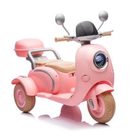 12V Two-seater Kids Ride On Level Up Electric Motorcycle,2wd,Three-wheel Toy w/Music,Bluetooth,USB,Backseat flip adult seat