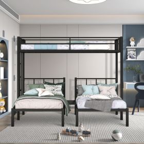 Triple twin bunk bed, can be separated into 3 twin beds