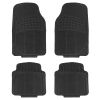 4Pcs Automotive Floor Mats Front and Rear PVC Rubber Floor Mats Heavy Duty Drive Vehicle Car Mats with Trimmable Design Fit Most Cars SUVs Trucks