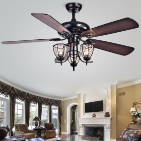 52-inch Ceiling Fan & Crystal Light combo with (Optional Remote)