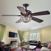 Hannele Bowl 3-light 5-blade Black 52-inch Ceiling Fan (Optional Remote)