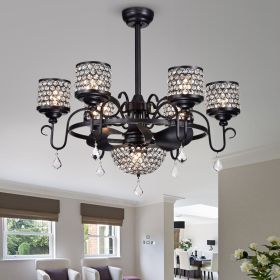 35-inch Forged Black Lighted Ceiling Fandelier