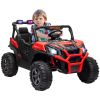 Qaba 2 Seater Electric Car for Kids, 24V Battery Powered Ride on Car with Remote Control, 3 Speed, Slow Start, LED Lights, Music, Horn