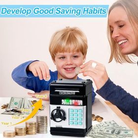 Saving Challenge Automatic Coin Storage Box, 1 Piece Modern Trendy Battery Powered Piggy Bank For Kids, Desk Number Piggy Bank Without Battery