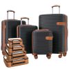 4 Piece Luggage Set Suitcase Set, ABS Hard Shell Lightweight Expandable Travel Luggage with 4 Packing Cubes, TSA Lock