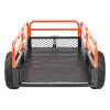 Heavy Duty Steel ATV Dump Trailer, 1500-Pound Load Capacity 15 Cubic Feet, Tow Behind Dump Cart Garden Trailer, with Removable Sides and 2 Tires