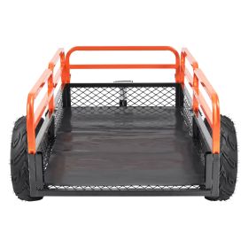 Heavy Duty Steel ATV Dump Trailer, 1500-Pound Load Capacity 15 Cubic Feet, Tow Behind Dump Cart Garden Trailer, with Removable Sides and 2 Tires