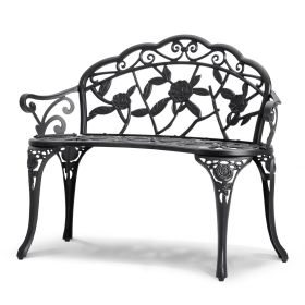 VEVOR Outdoor Bench, 38.8 inches Metal Garden Bench for Outdoors,480 lbs Load Capacity Bench, Outdoor Garden Park Bench with Backrest and Armrests