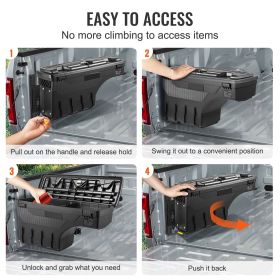 Truck Bed Storage Box, Lockable Lid, Waterproof ABS Wheel Well Tool Box 6.6 Gal/20 L