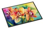 NEW Orchids in Watercolor Doormat Front Door Mat Indoor Outdoor Rugs for Entryway, Non Slip Washable Low Pile, 18H X 27W