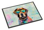 NEW Chocolate Labrador Hippie Dawg Doormat Front Door Mat Indoor Outdoor Rugs for Entryway, Non Slip Washable Low Pile, 18H X 27W