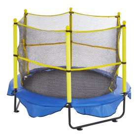 VEVOR 5FT Trampoline for Kids, 60" Indoor Outdoor Trampoline with Safety Enclosure Net, Basketball Hoop and Ocean Balls
