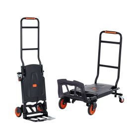 VEVOR Aluminum Hand Truck, 2 in 1, 300 lbs Load Capacity, Heavy Duty Industrial Convertible Folding Hand Truck and Dolly