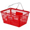 VEVOR Shopping Basket, Set of 12, 21L Durable Plastic Grocery Basket with Metal Handle and Stand
