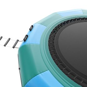 VEVOR Inflatable Water Bouncer, 12ft Recreational Water Trampoline, Portable Bounce Swim Platform with 3-Step Ladder & Electric Air Pump