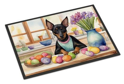 NEW Decorating Easter Manchester Terrier Doormat Front Door Mat Indoor Outdoor Rugs for Entryway, Non Slip Washable Low Pile, 18H X 27W
