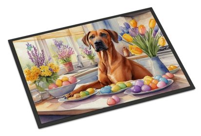 NEW Decorating Easter Rhodesian Ridgeback Doormat Front Door Mat Indoor Outdoor Rugs for Entryway, Non Slip Washable Low Pile, 18H X 27W