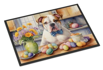 NEW Decorating Easter American Bulldog Doormat Front Door Mat Indoor Outdoor Rugs for Entryway, Non Slip Washable Low Pile, 18H X 27W