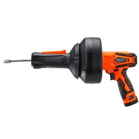 12V Electric Drain Auger, 25FT Cordless Plumbing Snake Auto Feed, Pipeline Snake Drain Clog Remover with Power Drill for 3/4"-2" Pipes