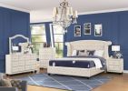 Sophia Queen 5 Pc Bedroom Set Made with Wood in Cream