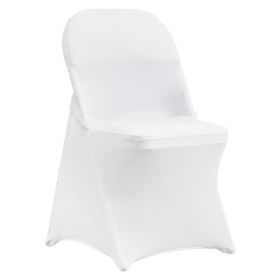 VEVOR White Stretch Spandex Chair Covers - 30 PCS, Folding Kitchen Chairs Cover, Universal Washable Slipcovers Protector, Removable Chair Seat Covers
