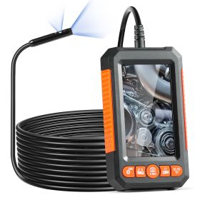 Endoscope Camera with Light, Dual Lens Industrial Borescope, 4.3" Screen 1080P Inspection Camera, 8 + 1 Lights, 4X Zoom