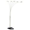 84" Tall Metal Floor Lamp with White finish and 5 adjustable Arch Arms