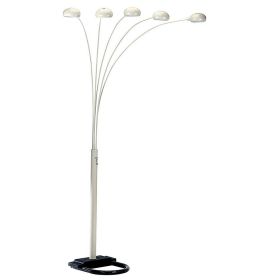 84" Tall Metal Floor Lamp with White finish and 5 adjustable Arch Arms