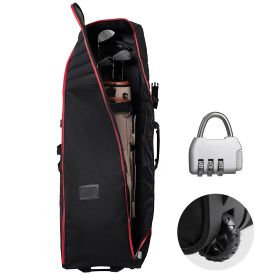 Golf Travel Bag, Outdoors Soft-Sided Golf Travel Cover Case, Heavy Duty 1000D Nylon Wear-Resistant, Padded Golf Luggage Case Cover with Wheels