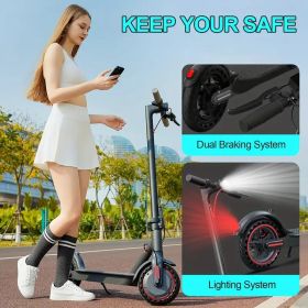 350W Foldable Electric Scooter for Adults - 15.5 MPH Max Speed, 25 Mile Long Range, 8.5" Solid Tires, LED Display, Disc Brake
