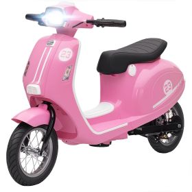 24V Electric 3-speed Kids Motorcycle with Rear Suspension and LED Lights for 8-12 Years Old: Pink