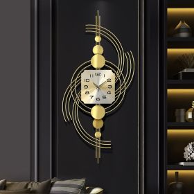 39.4" 3D Modern Metal Oversized Wall Clock with Golden Geometric Frame for Living Room