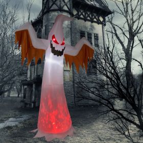 12FT Giant Inflatable Halloween Ghost with 4 LED Lights & Flashing Red Eyes, Outdoor Yard Garden Lawn Patio Decoration