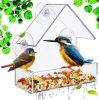 Acrylic Small Bird Cage Medium Size Transparent Plexiglass Pet Feeder Outdoor Suction Bird Feeder