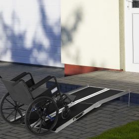 6ft Aluminum Mobility Ramp, Anti-Slip, Easy Folding for Quick Access, Steps, Doorways, Black