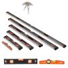 6-Piece Torpedo Level, 78/48/32/24/16/10 Inch All Magnetic Levels Set, Bubble Vials Ruler for 45/90/180 Degree