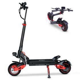 Fast 48V, 18Ah, 1600W Electric Scooter for Adult: 30miles Range with a Max Speed of 28mph & 10'' Off-road Tires: Foldable