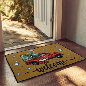 1 PCS of Christmas letter printed door mat with different sizes, absorbent, anti slip, wear-resistant decorative door mat suitable for doorways