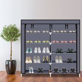 7-Tier Shoe Rack with Dustproof Cover, Holds up to 36 Pairs, Non-Woven Fabric Portable Shoe Storage Organizer Cabinet for Entryway, Closet, Hallway