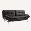 Folding Futon Sofa Bed for Living Room-Dark Brown