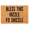 "Bless This Hizzle Fo Shizzle" Heavy-Duty Coconut Coir Doormat - Non-Slip Premium Outdoor Mat for Entryway with Humorous Housewarming Gift Design
