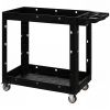 2-Tier Rolling Tool Cart with Wheels, 500 LBS Capacity Utility Cart with Handle, Mobile Service Tool Organizer, Black