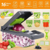 16-in-1-Gemüseschneider & -schäler – Mandoline, Würfelschneider, Schneidegerät, Schäler, Obst