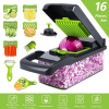 16-in-1-Gemüseschneider & -schäler – Mandoline, Würfelschneider, Schneidegerät, Schäler, Obst