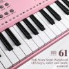 [Do Not Sell on Amazon]GEP-110 61 Key Lighting Keyboard with Piano Stand, Piano Bench, Built In Speakers, Headphone, Microphone, Music Rest