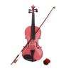 New 1/4 Acoustic Violin Case Bow Rosin Pink